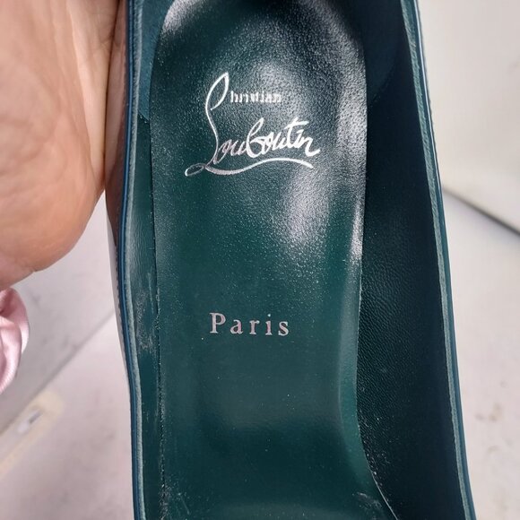 Christian Louboutin So Sab Patent Dark Green Pump - Picture 5 of 11